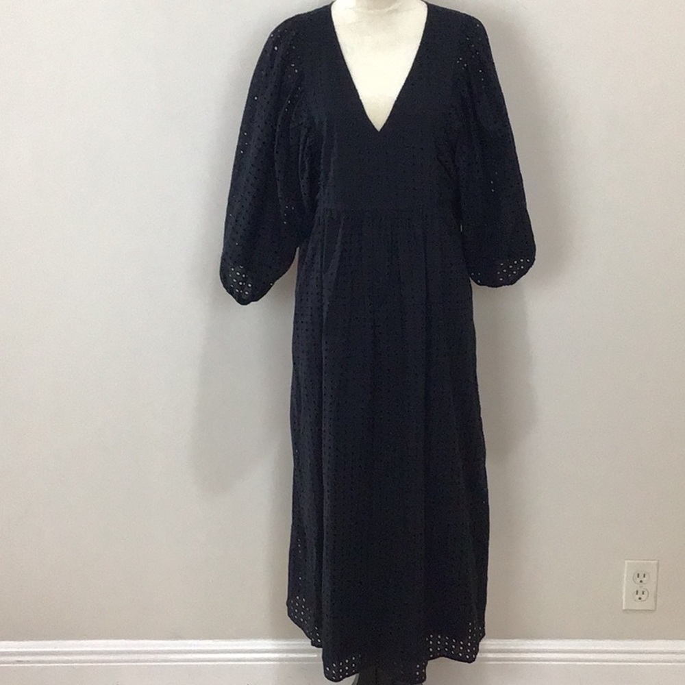 a new day Black Eyelet Midi Dress